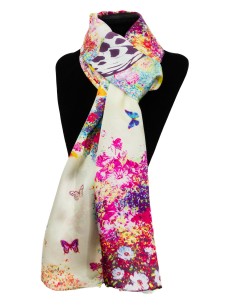 Fular seda 50x175 mariposas